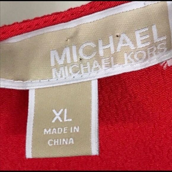 MICHAEL Kors Peplum Blouse Tangerine XL EUC - Picture 5 of 5